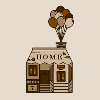 V Home Sticker Brown