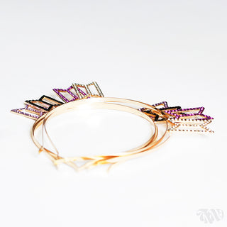 BTS Logo Hollow Rhinestone Headband (Gold Plated)